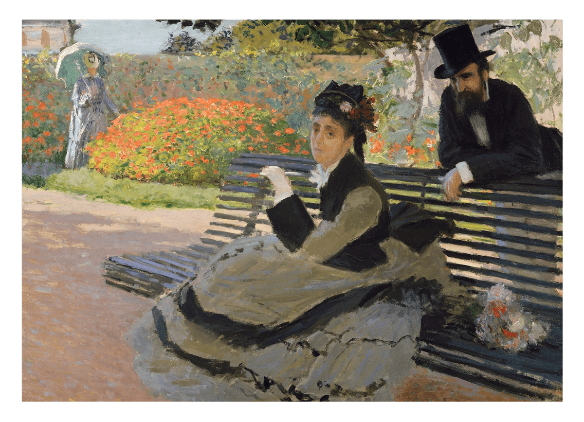 Claude Monet - Camille Monet auf einer Gartenbank (1873)