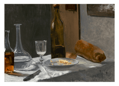 Claude Monet - Stillleben mit Flasche, Carafe und Wein (1862/1863)