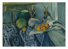 Paul Cézanne - Stillleben with mit Ingwer-Topf und Auberginen (1893-1894)