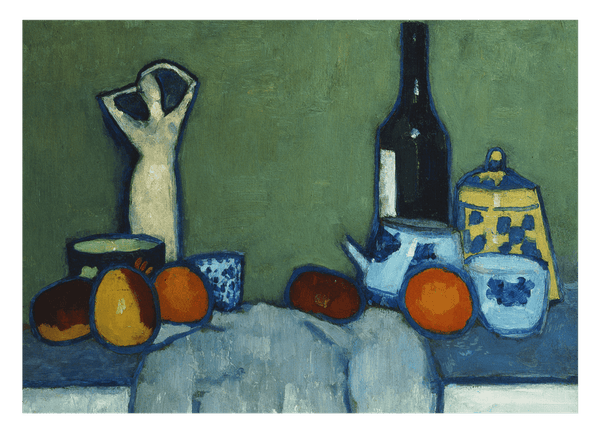 Alexej von Jawlensky - Stilleben mit Früchten, Figur, Flasche