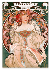 Alfons Mucha - Frau umringt von Blumen