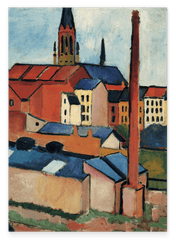 August Macke - Marienkirche mit Häusern und Schornstein