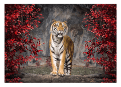 Tiger in Herbstlandschaft