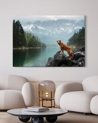 After Hover: Hund in Berglandschaft