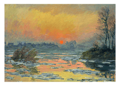 Claude Monet - Sonnenuntergang auf der Seine im Winter