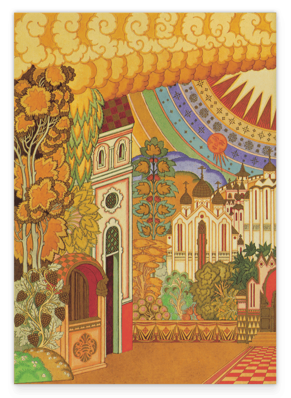 Ivan Bilibin - Sonnenschein über Stadt II