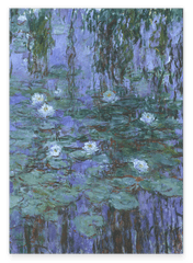 Claude Monet - Seerosen auf blaues Wasser