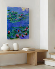 After Hover: Claude Monet - Rote Seerosen auf blauem Teich