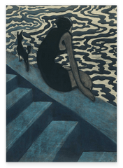 Léon Spilliaert - Sitzende Frau mit Hund am Hafen