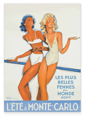 Pierre Fix-Masseau - Art Deco Werbeplakat - Frauen in Monte Carlo