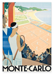 Pierre Fix-Masseau - Art Deco Werbeplakat - Tennisspiel in Monte Carlo