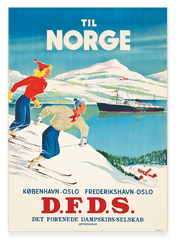 Pierre Fix-Masseau - Art Deco Werbeplakat - Wintersport in Skandinavien