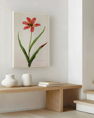 After Hover: Blume mit orangenem Blüten-Muster - Botanischer Kunstdruck