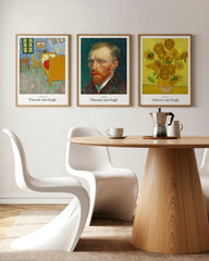 After Hover: Set aus 3 Postern: Klassiker von Vincent van Gogh - Sonnenblumen, Selbstportrait & das Schlafzimmer