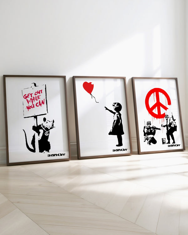 Set aus 3 Postern: "Message in red"