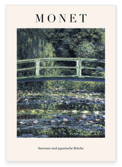 Claude Monet - Museum-Poster Seerosen und japanische Brücke