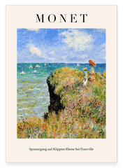 Claude Monet - Museum-Poster Spaziergang auf Klippen-Ebene bei Pourville