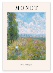 Claude Monet - Museum-Poster Wiese mit Pappeln