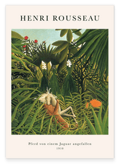 Henri Rousseau - Museum-Poster Pferd von einem Jaguar angefallen