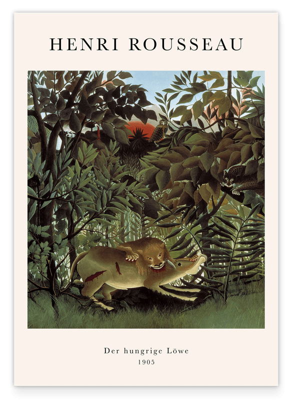 Henri Rousseau - Museum-Poster Der hungrige Löwe