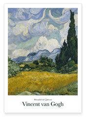 Vincent van Gogh - Museum-Poster Weizenfeld mit Zypressen