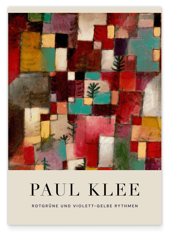 Paul Klee - Museum-Poster Rotgrüne und violett-gelbe Rhythmen