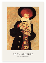 Egon Schiele - Museum-Poster I Frau mit schwarzem Hut