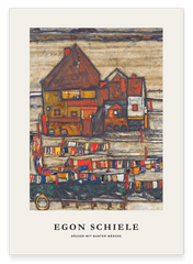 Egon Schiele - Museum-Poster I Häuser mit bunter Wäsche