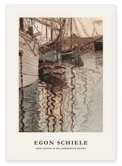 Egon Schiele - Museum-Poster I Segelschiffe mit wellenbewegtem Wasser