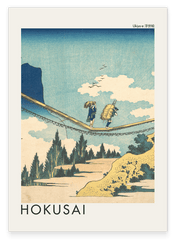 Katsushika Hokusai - Museum-Poster Die Hängebrücke an der Grenze der Hida und Etchū Provinzen (Hietsu no sakai tsuribashi)