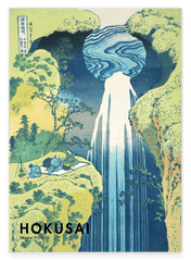 Katsushika Hokusai - Museum-Poster II Die Amida-Wasserfälle in den weiten Gebieten der Kisokaidō-Straße (Kisoji no oku Amida-ga-taki)