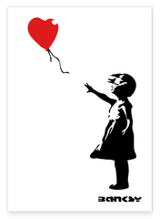 Banksy - Museum-Poster Mädchen mit Luftballon in Herzform