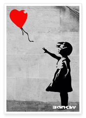 Banksy - Museum-Poster Mädchen mit Luftballon in Herzform - Street-Art I