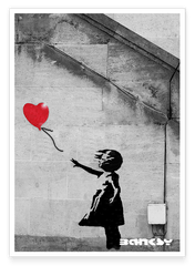 Banksy - Museum-Poster Mädchen mit Luftballon in Herzform - Street-Art II