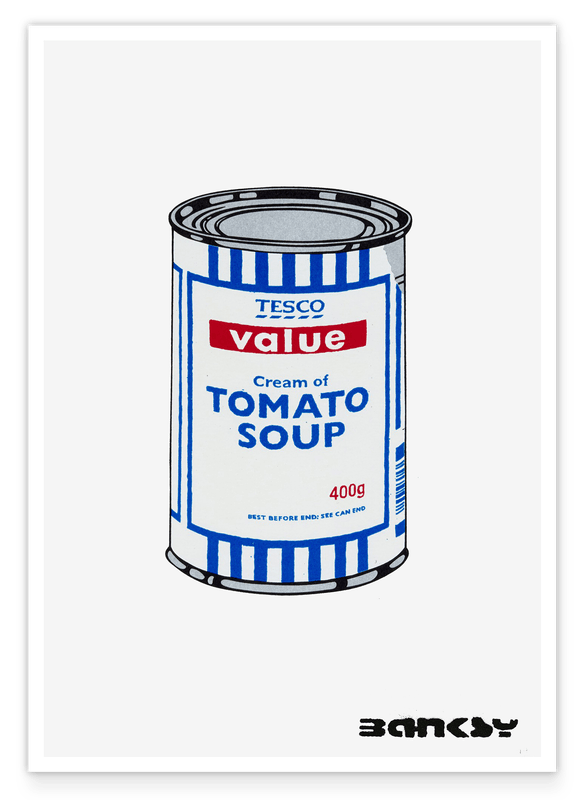 Banksy - Museum-Poster - Dose Tomato Soup in blau