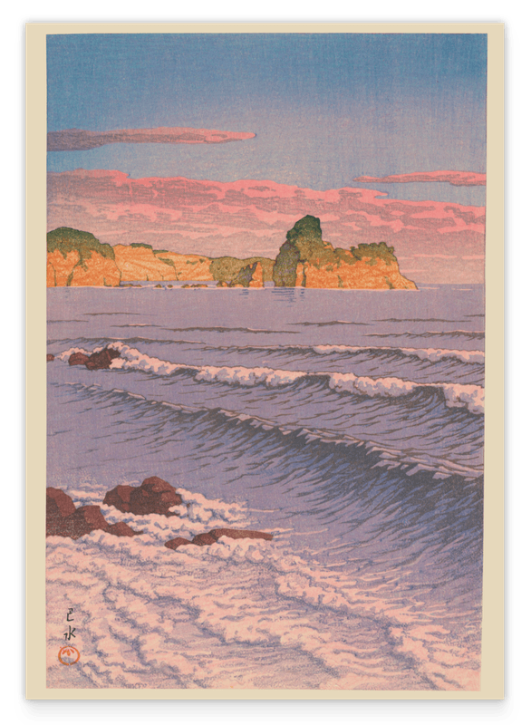 Kawase Hasui - Morning Sea - Sonnenaufgang über Shiribeshi