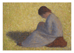 Georges Seurat - Bäuerin im Gras sitzend