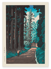 Kawase Hasui - Straße nach Nikko im Wald