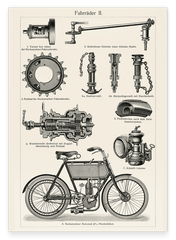 Einzelteile vom Fahrrad im Vintage-Look