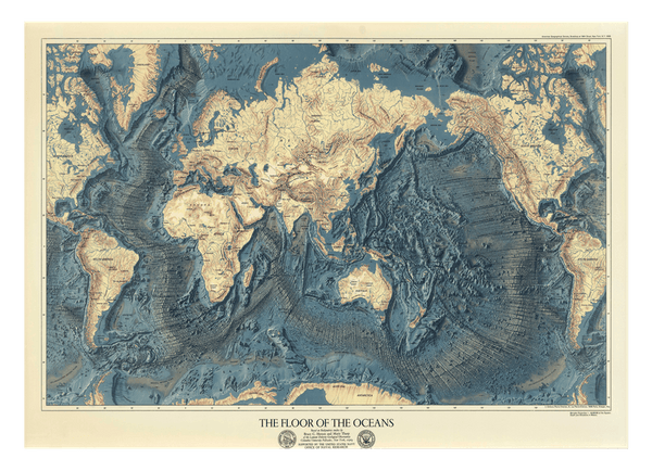 Wissenschftliche Karte "Boden der Ozeane"