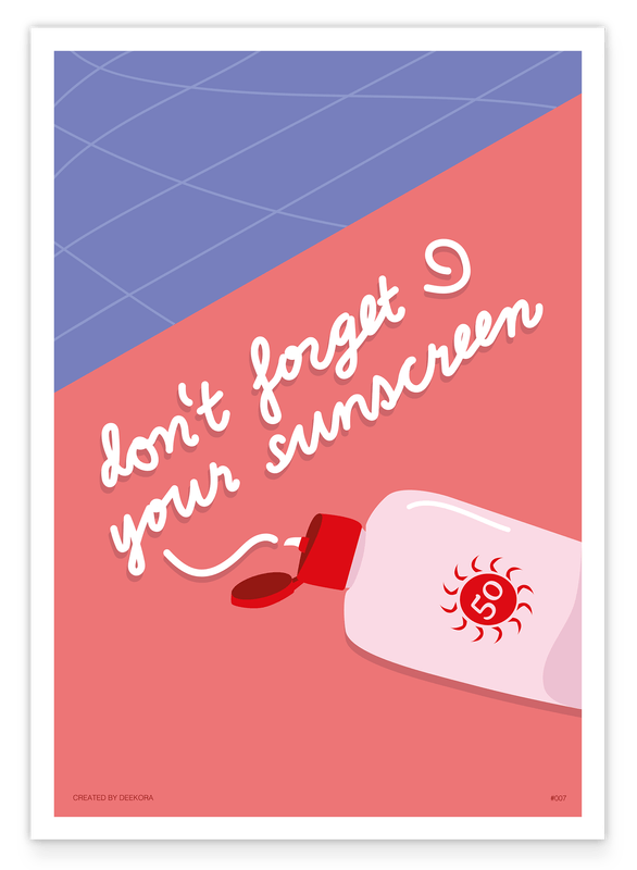 Sonnencréme Sommermotiv "Don't forget your sunscreen"