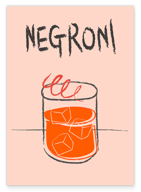 Negroni Cocktail mit Eiswürfeln