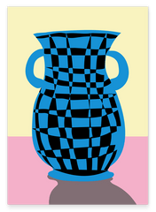 Abstrakte Vase mit Schachbrettmuster