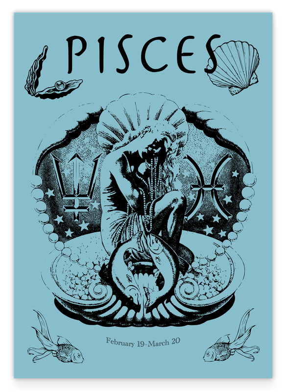 Sternzeichen Fische: Pisces mit Muscheln