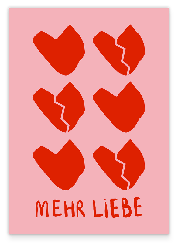 Mehr Liebe - Herzen auf rosa Hintergrund