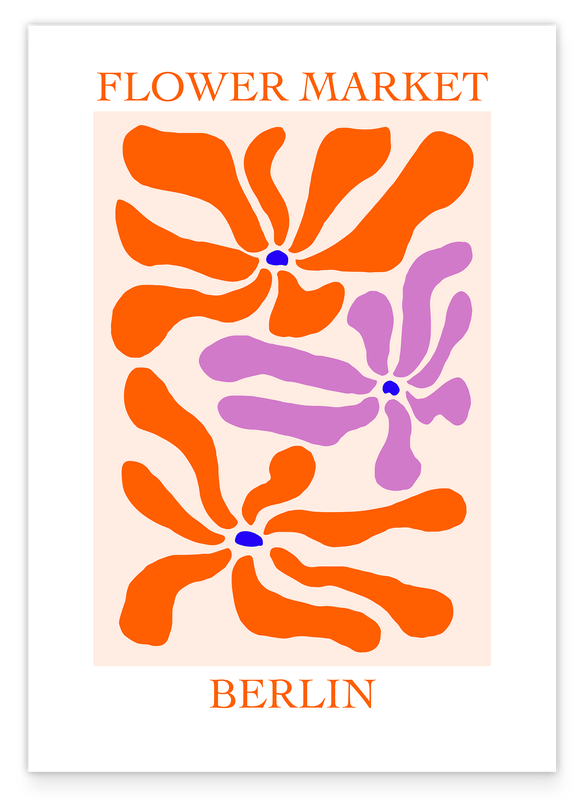 Flower Market Berlin - Blumen-Muster in Orange