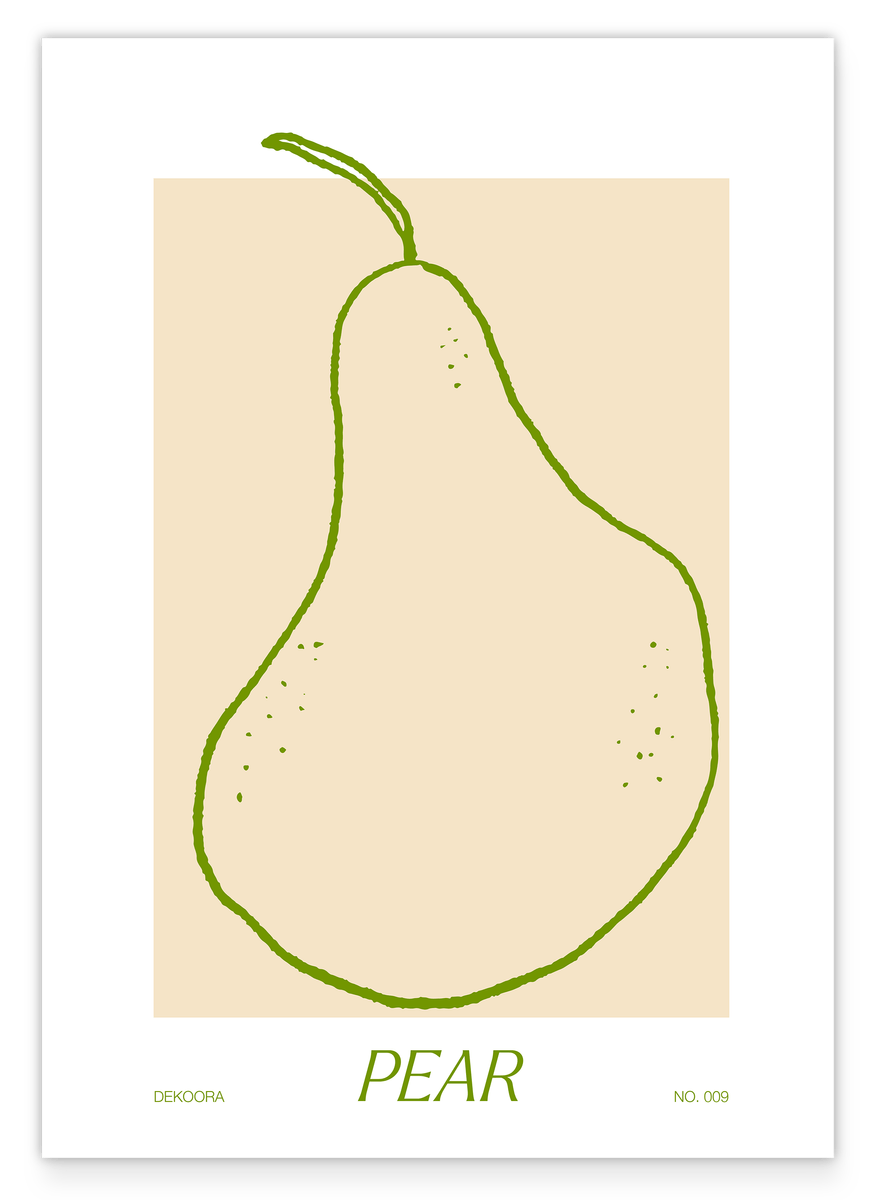 Minimalistische Birne im Line Art Stil