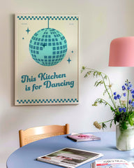 After Hover: This Kitchen is for Dancing - in Blau