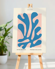 After Hover: Abstraktes Blatt in Petrol - Matisse inspiriert