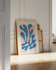 After Hover: Abstraktes Blatt in Petrol - Matisse inspiriert